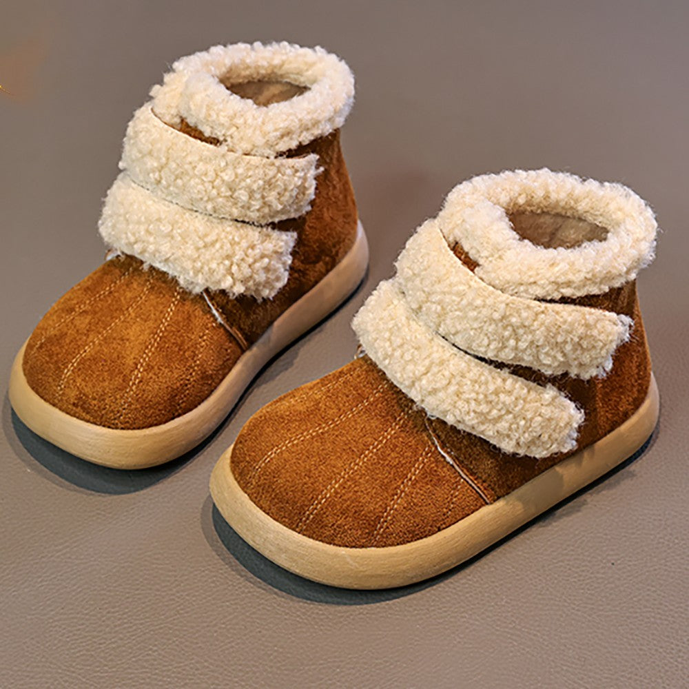 Thick Warm Plush Boots For Children 2025 New Designers Teenager Kid's Padded Boots Outdoor Hiking Boy's Girl's Snow Boots