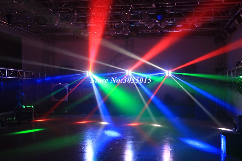 2pcs/lot 8x3W Mini Led Spider Light Sound Mode LED Moving Head Lights led Beam Stage Dj Bars Party DMX512 disco lighting
