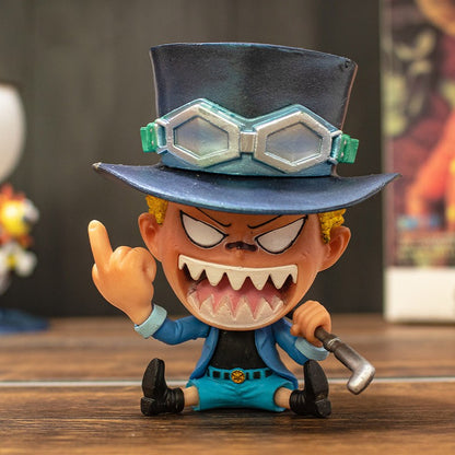 Bonecos Colecionáveis Fofos One Piece Versão Q Luffy Zoro Chopper Ace Boa Hancock Anime Blind Box Decoração de Mesa Carro Brinquedo Presente Infantil