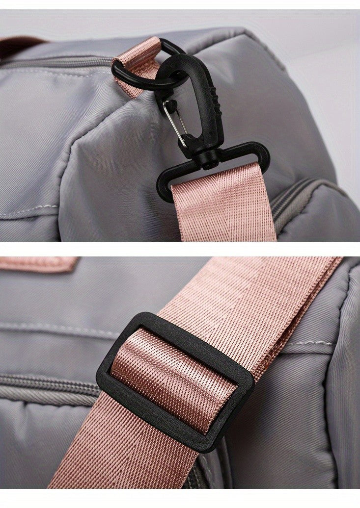 Women's Durable Nylon Sports Gym Bag with Shoe Compartment - Multifunctional Fitness Duffle for Yoga, Travel & Weekend Trips