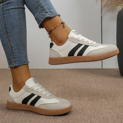 Lightweight Comfortable Sneakers for Women Fashion Striped Lace Up Sports Shoes Woman Casual Breathable Green Sneakers Plus Size