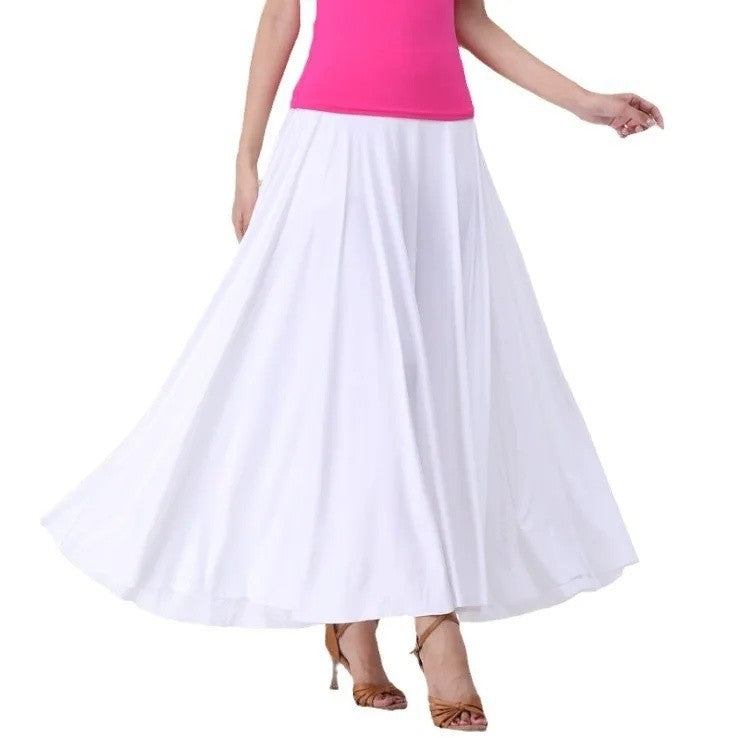 Plus Size Elegant Plus Size Women's Long Dress For Dancing And Commuting Stylish Square Dance Skirt With Wide Hemline For Soc...