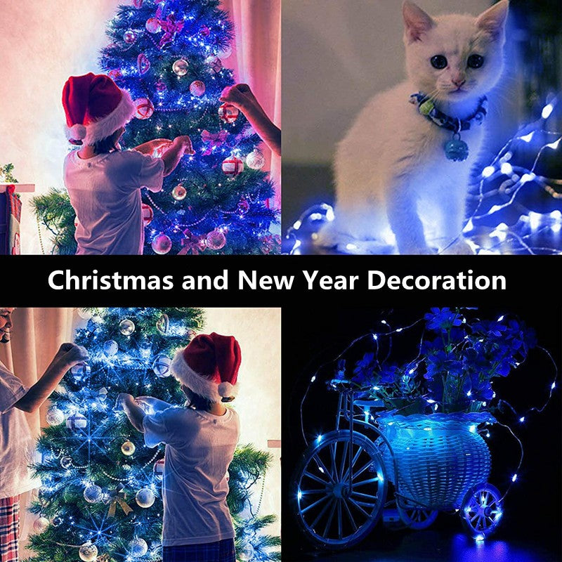 5Pcs LED Fairy Lights Battery Operated Remote Copper Wire Light Garland For Christmas Wedding Party Decoration String Lights