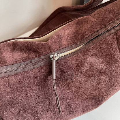 Imitation Suede Bag, New Crossbody Bag, Women's Bag, High-End Feel, Shoulder Bag, Large Capacity Commuting Dumpling Bag