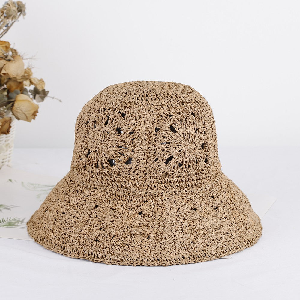 Womens Straw Hats crochet hat bucket hat  UV Protection Sun Visor Beach Hats Women Visors Foldable Female Women Summer Sun hat