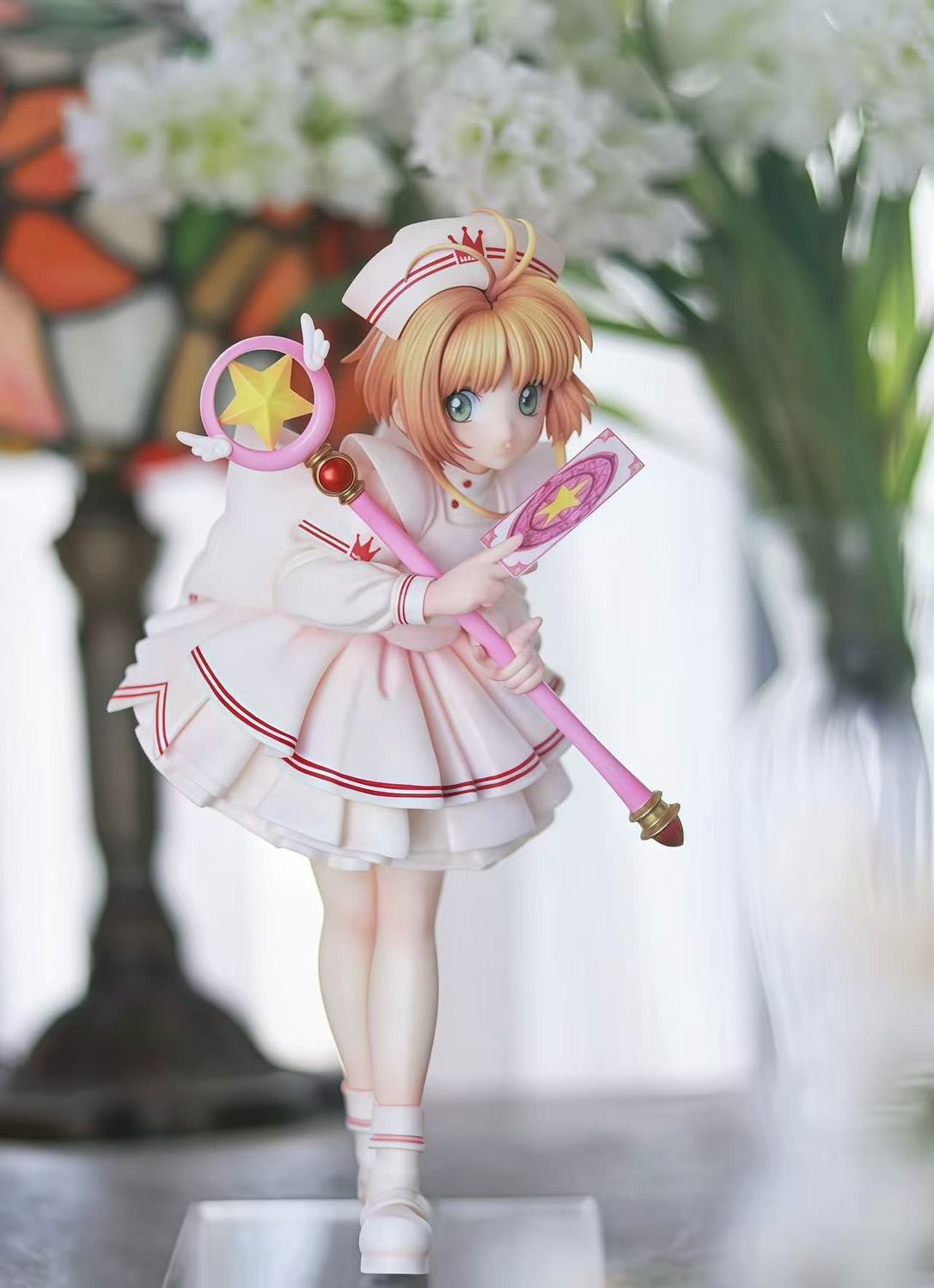 Boneco PVC Anime Cardcaptor Sakura Quente - Kinomoto Sakura Colecionável Decoração de Mesa Modelo Estátua Presente de Aniversário