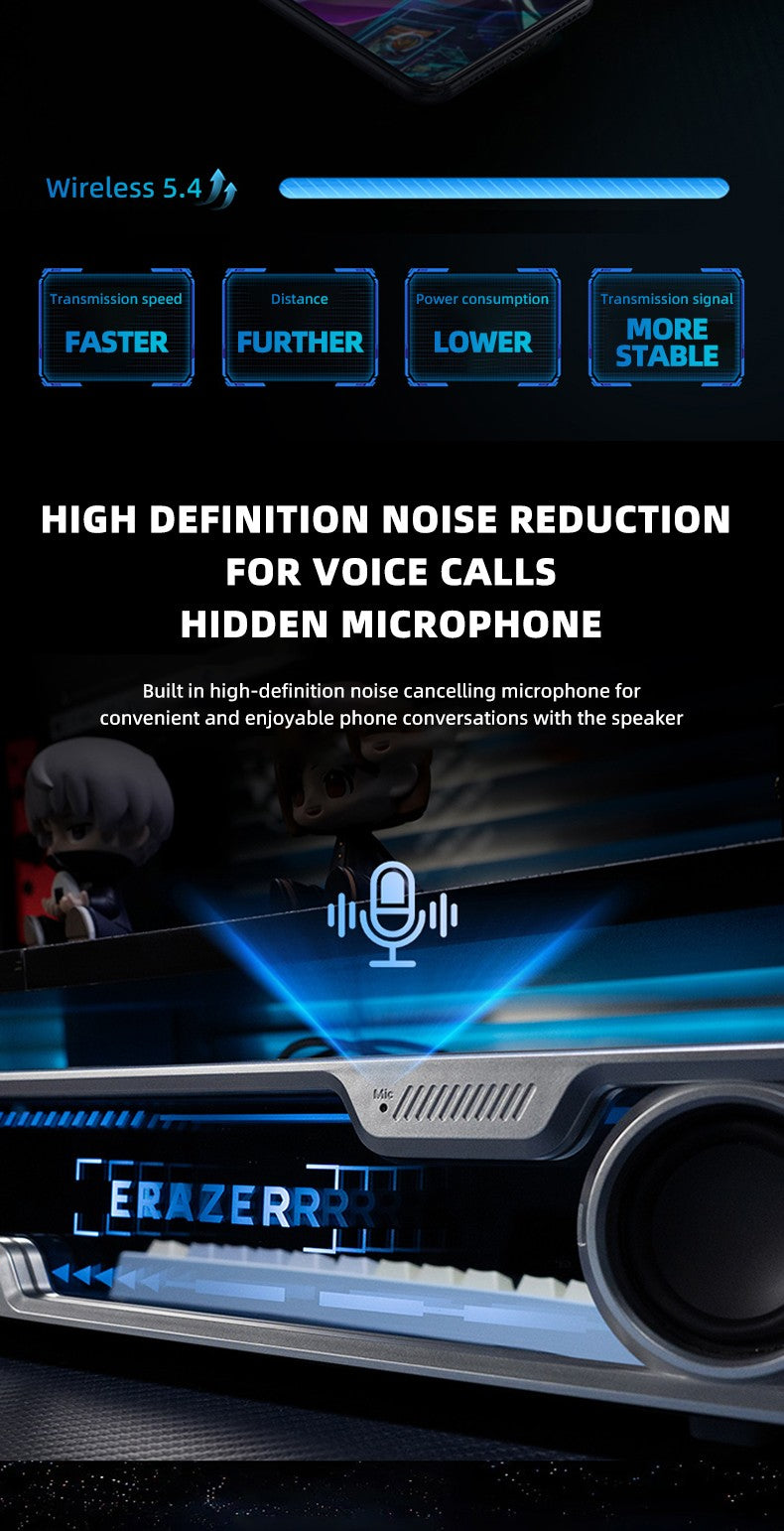 Lenovo Wired Bluetooth Speaker RGB Colorful Abyss light Effect Dual Speakers Dual Bass Diaphragm HIFI Stereo Surround Sound W108