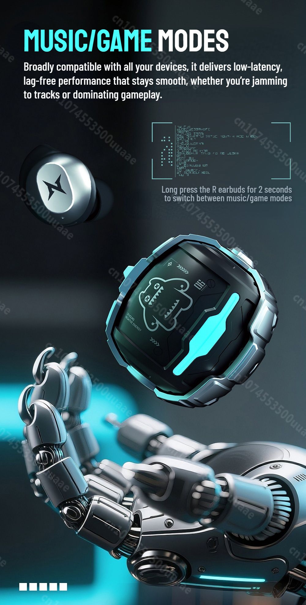 Zombiescat B12 TWS Wireless Earbuds Invisible in-Ear Bluetooth 5.4 Earphones Rotating Flip-Top Design Bluetooth Sports Headphone