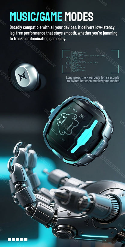 Zombiescat B12 TWS Wireless Earbuds Invisible in-Ear Bluetooth 5.4 Earphones Rotating Flip-Top Design Bluetooth Sports Headphone