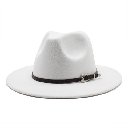 British Style Felt Jazz Fedora Hat 59-61CM Size Panama Trilby Hats For Women Men Gentleman Wedding Party Hat