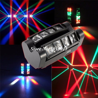 2pcs/lot 8x3W Mini Led Spider Light Sound Mode LED Moving Head Lights led Beam Stage Dj Bars Party DMX512 disco lighting
