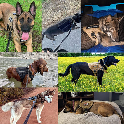 Coleira Grande Para Cães Arnês E Coleira Conjunto De Colete Para Animais De Estimação Arnês Tático Pastor Alemão Para Cães Pequenos