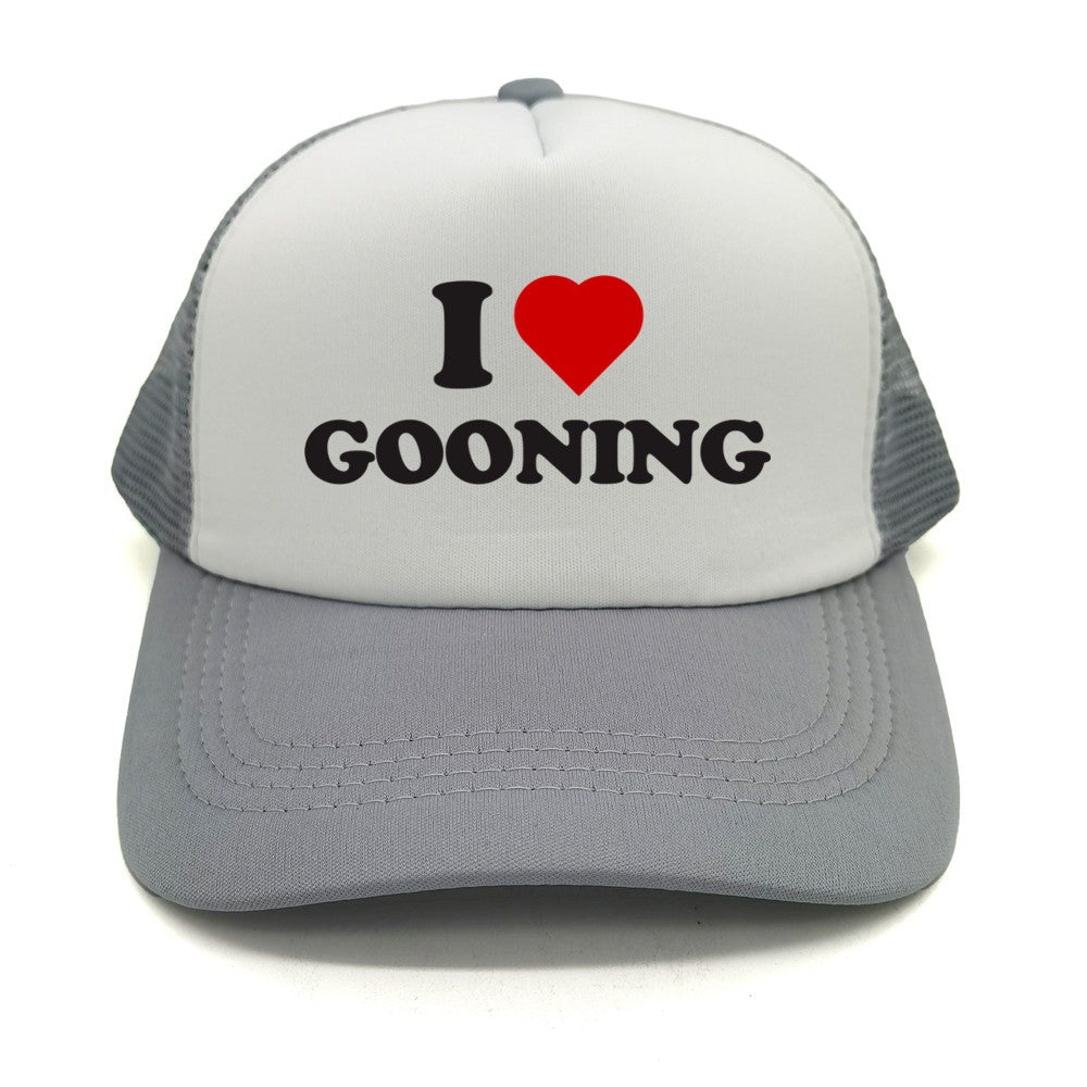 Funny I Love Gooning Baseball Caps Cool Summer Men Mesh Net Hat Humor Trucker Cap Unisex Outdoor Mesh Net Caps MZ-080