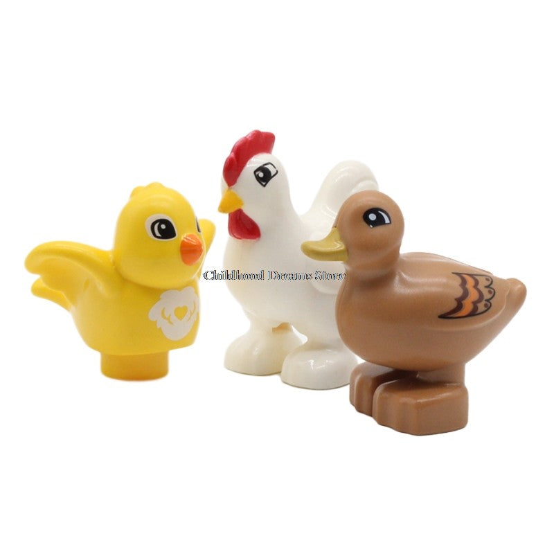 Grandes Blocos de Montar Animais Acessórios Compatíveis com Conjuntos de Tijolos de Zoo Dinossauro Criatividade Brinquedos DIY para Crianças Presente