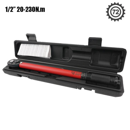 Chave Torquímetro 72T 1/2'' 3/8'' 1/4'' com Pré-ajuste para Bicicletas e Carros, Chave Catraca de Duas Vias, Ferramentas Manuais Automotivas