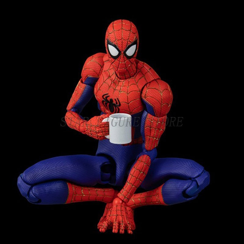 Coleção de Bonecos de Ação Sv Action Spider-Man Peter Parker Sentinel Marvel Homem-Aranha no Aranhaverso Brinquedos Modelo de Estatueta