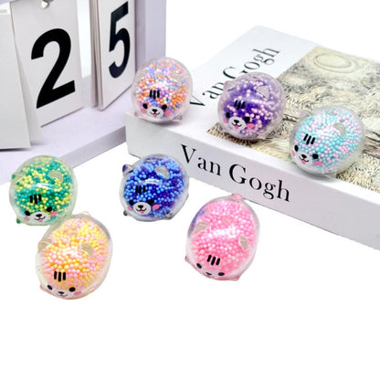 Colorful Bead Filled Bear Squishy Toy Squeeze Fidget Toy Sensory Stress Relief Toy Kids Adults Party Bag Fillers Birthday Gift