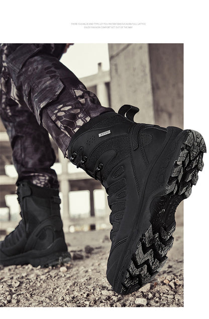 High Top Waterproof Men's Tactical Boots Hiking Shoes Large Size 47 Outdoor Sneakers Hiking Boots Non Slip Motorcycle Boots Men
