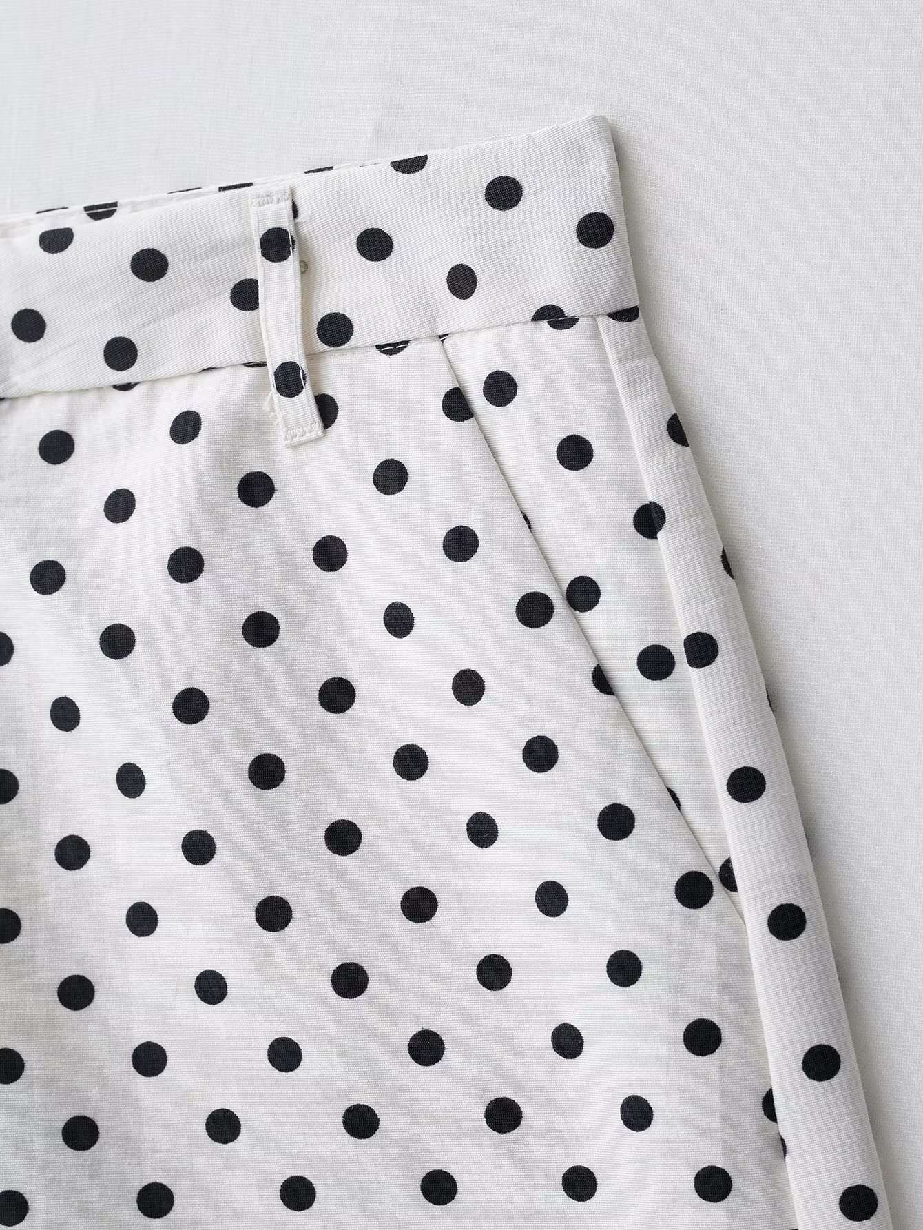 HH Woman Autumn Long Sleeves Turtleneck Zipper With Pockets Drawstring Casual Coats Women Fashion Polka Dot Printed Jacket