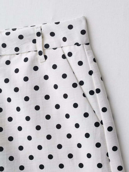 HH Woman Autumn Long Sleeves Turtleneck Zipper With Pockets Drawstring Casual Coats Women Fashion Polka Dot Printed Jacket