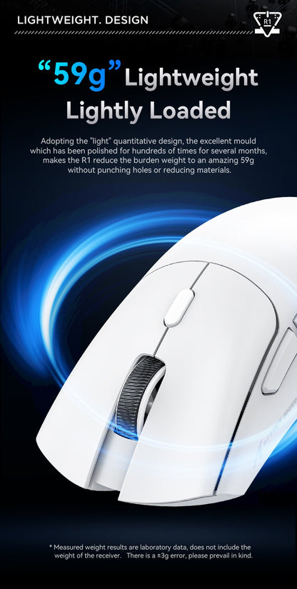 Mouse Gamer Sem Fio Attack Shark R1/X11, 18K DPI PAW3311, Ergonômico, Leve, Tri-Modo Bluetooth 2.4GHz USB, para PC/Notebook