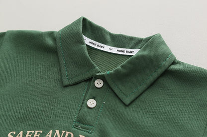 Roupa de menino ootd estilo coreano para crianças, roupas de bebê, moda infantil, roupas para crianças, ternos de algodão, conjunto casual de 2 peças com polo para crianças