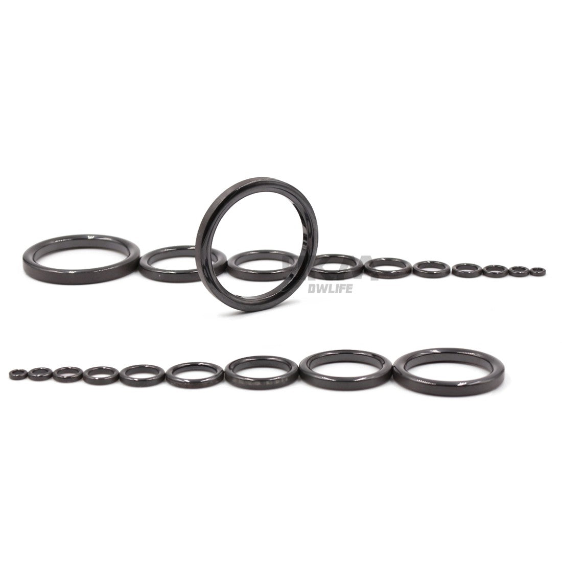 Anel Guia de Vara de Pesca 10pçs~100pçs Resistente ao Desgaste Cerâmica Kit de Reparo de Vara Anel Alconite Preto 6mm~47.3mm