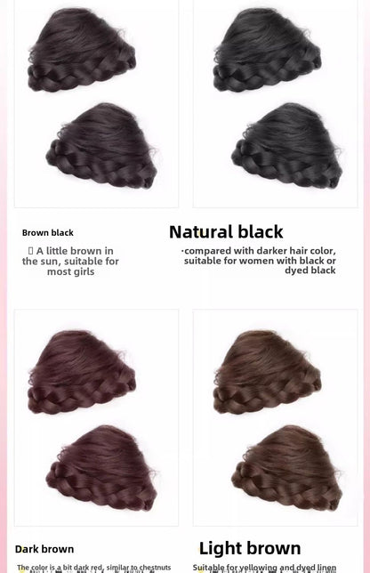 Cat Ear Wig Claw Clip Bun Hairpiece Cute Double Bun Hair Accessory Updo Flower Bun Synthetic Wig