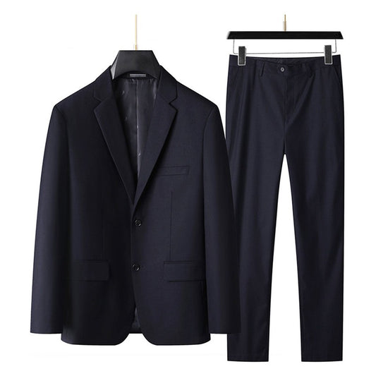 Men's 2025 Business Casual Suit And Trousers Two-Piece Set Large Size XL-9XL Handsome Solid Color All-In-One Wedding Dress