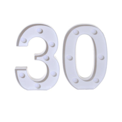 2Pcs Number 16 18 21 30 Led Light String Happy Birthday Party Decoration Wedding Anniversary Adult Birthday Party Gift Light Led