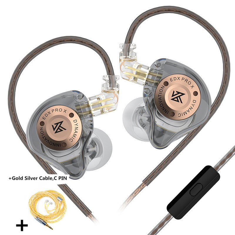 Fone de ouvido dinâmico KZ EDX PRO X HIFI Bass Earbud Esporte Música Cancelamento de Ruído Headsets Cabo 2 pinos KZ ZSTX ZSN PRO X EDC EDA ZVX