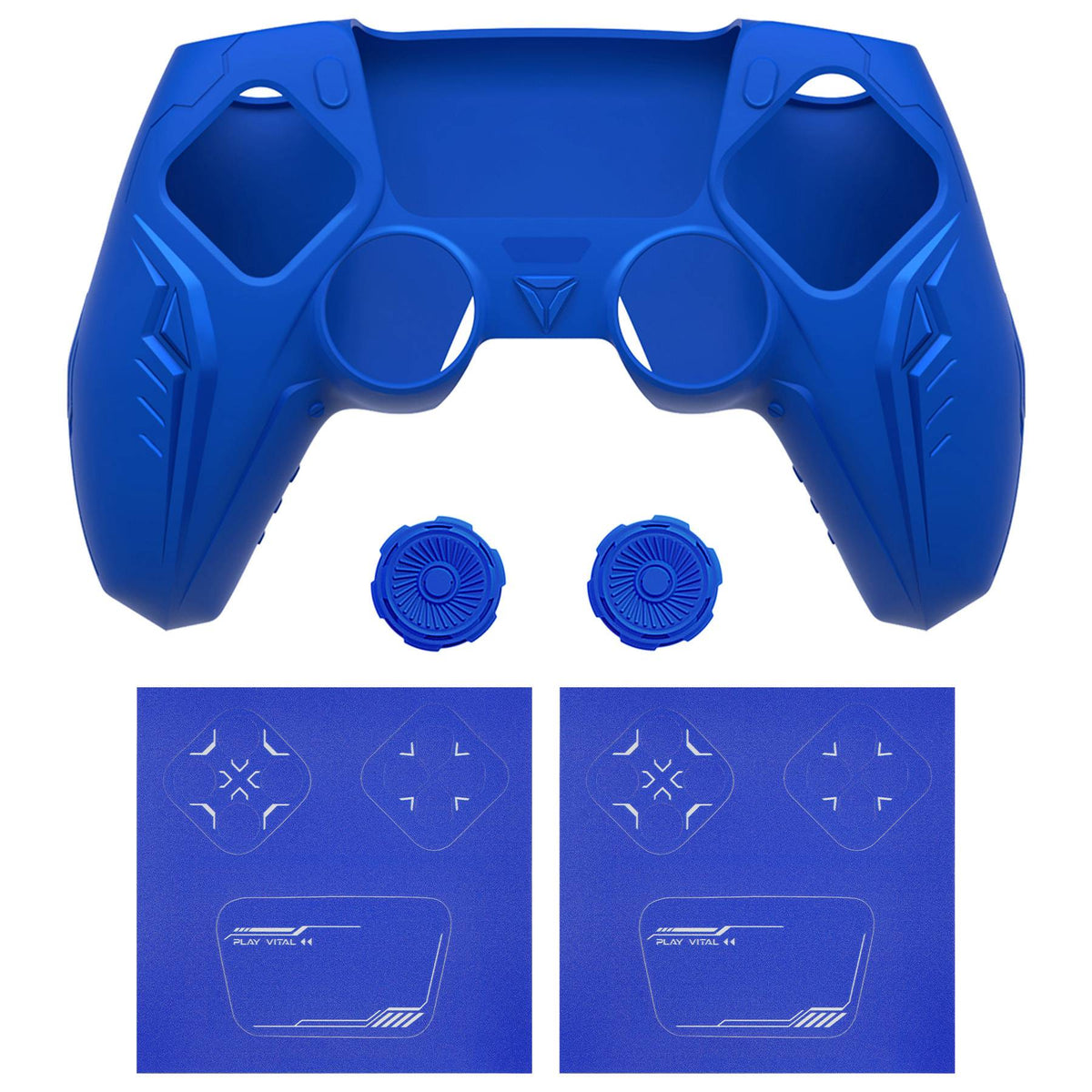 PlayVital Silicone Grip Case for PS5 Controller - Futuristic CyberMech Design Cover Compatible with PS5 Official Charging Dock