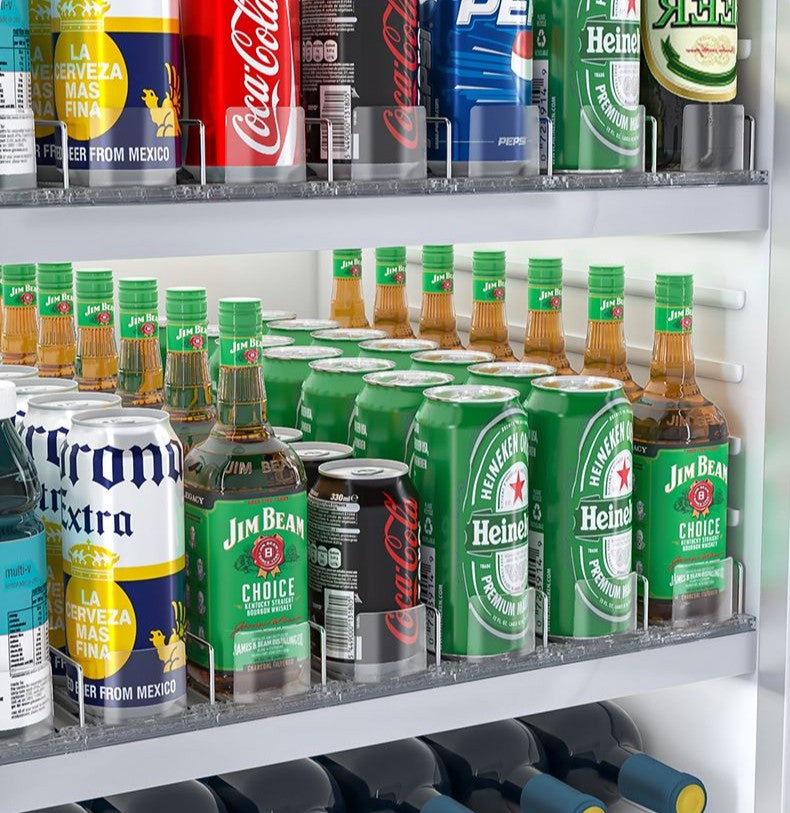 1-5pcs Automatic Beverage Pusher Supermarket Freezer Home Refrigerator Self-Sliding Track Organizer Cans Bottles Cola Drinks