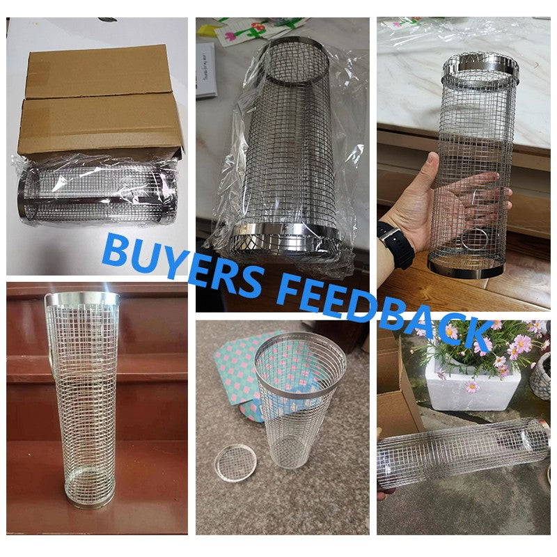 Barbecue Grill Grate Barbecue Cages Camping Picnic Cookware Outdoor Round BBQ Campfire Grill Grid Rolling Grill Basket