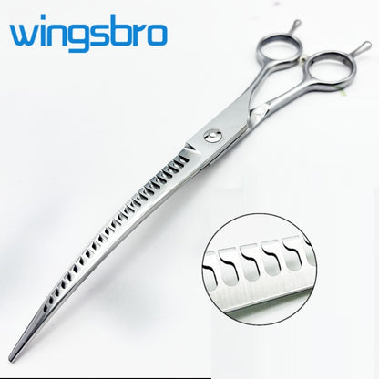 wingsbro 8 inch Pet Dog Grooming Scissors Professional Trimming Scissors Bent Scissors   Dogs Curved Scissors for Dog Beauty