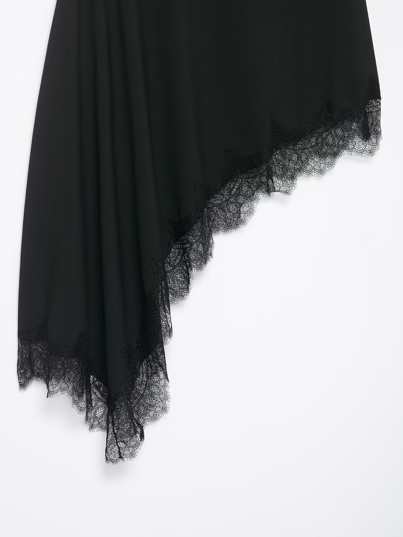 HH Women 2025 New Fashion Simple Asymmetrical Lace Skirt Female Elegant Sexy Silk Satin Texture Mid-Waist Casual Versatile Skirt