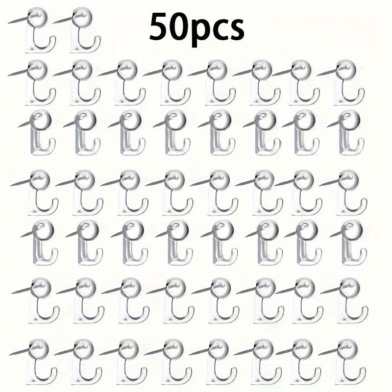50-Piece Decorative Pushpin Hook with Plastic Head for Cork Boards - Ideal for Photo Walls, Bulletin Boards, and Home Office Sch