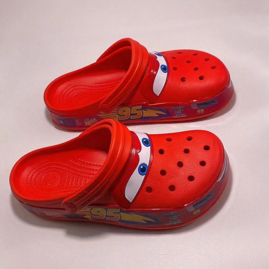 Chinelo Infantil Relâmpago McQueen Disney Pixar Sandália Desenho Animado Luz Piscante Antiderrapante Sapato de Praia Piscina Presente