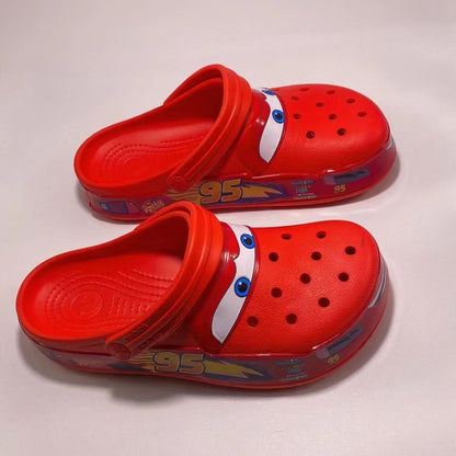 Chinelo Infantil Relâmpago McQueen Disney Pixar Sandália Desenho Animado Luz Piscante Antiderrapante Sapato de Praia Piscina Presente