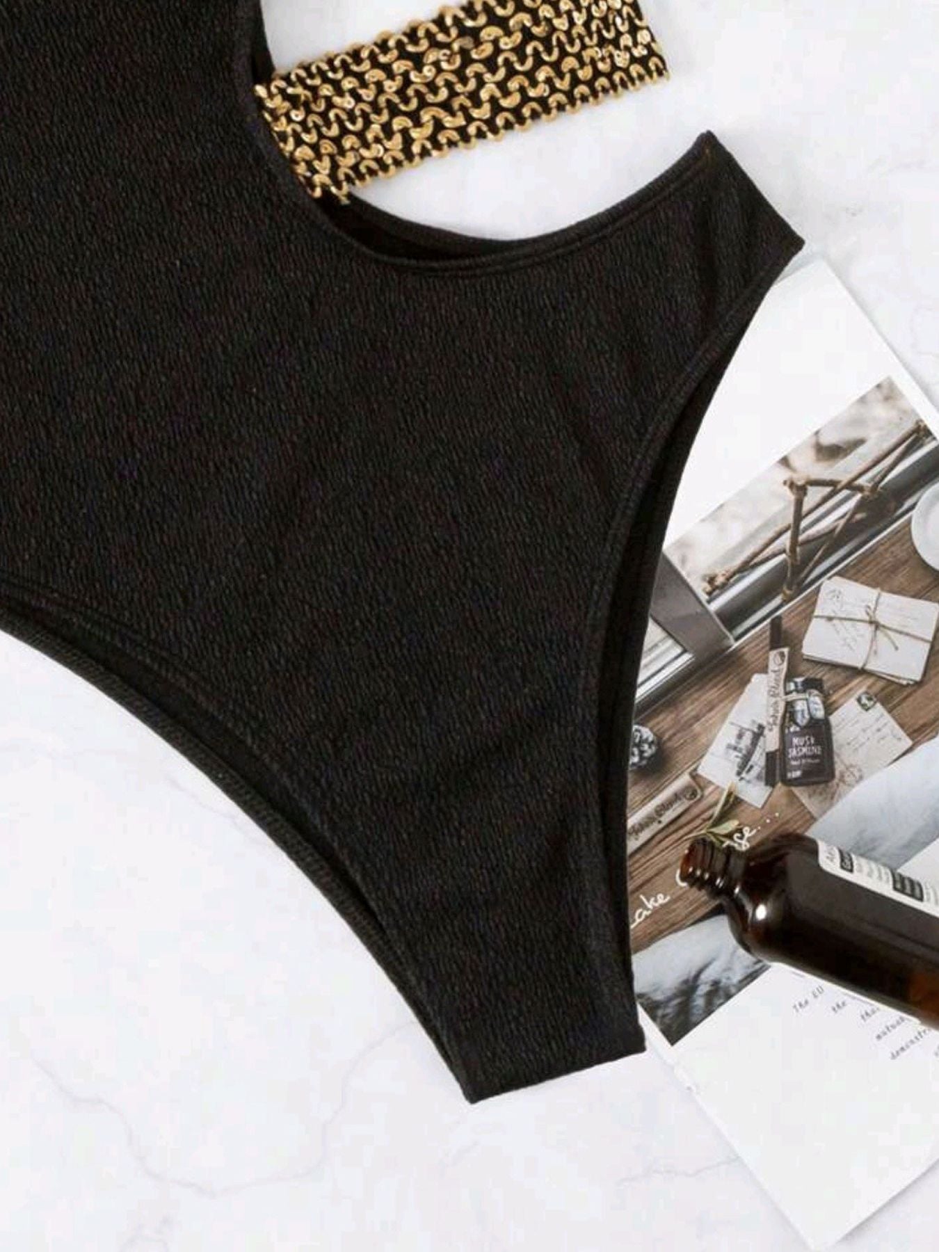 Vigoashely 2025 Single Shoulder Hollow Swimwear Push Up Black Swimsuit For Women Monokini One Piece Summer Beach Bathing Suit