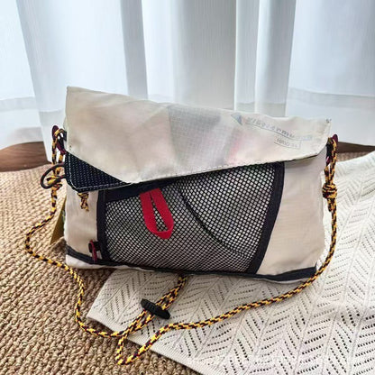 2025 New Ultra-Light Unisex Single-Shoulder Crossbody Bag, Hollow Mesh Color-Blocked Men's Cycling Travel Messenger Bag