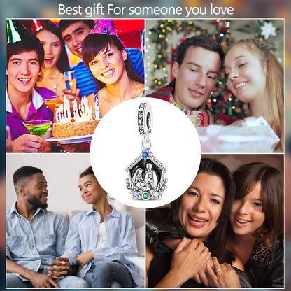 Pingente de Prata Esterlina 925 Nossa Senhora e Menino Jesus Presépio Clássico para Pulseiras de Berloques Originais Joias Femininas Presente DIY