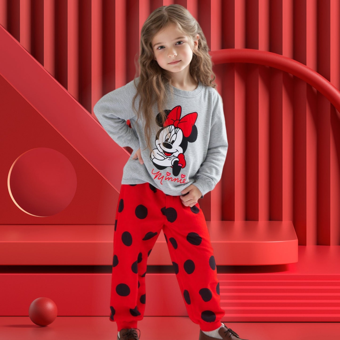 Kids Pajama Set Cotton Soft Print Minnie sets Loungewear Long Sleeve Pjs Sleepwear for Toddler Boys Girls nightgown