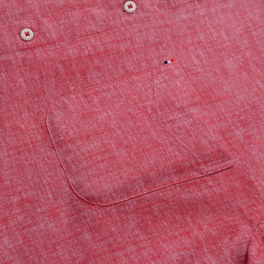 Men‘s Solid Button-Down Collar Dress Shirt - Breathable Cotton-Linen Blend - Long Sleeve, Slim-fit - Spring Summer Casual Chic