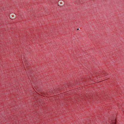 Men‘s Solid Button-Down Collar Dress Shirt - Breathable Cotton-Linen Blend - Long Sleeve, Slim-fit - Spring Summer Casual Chic