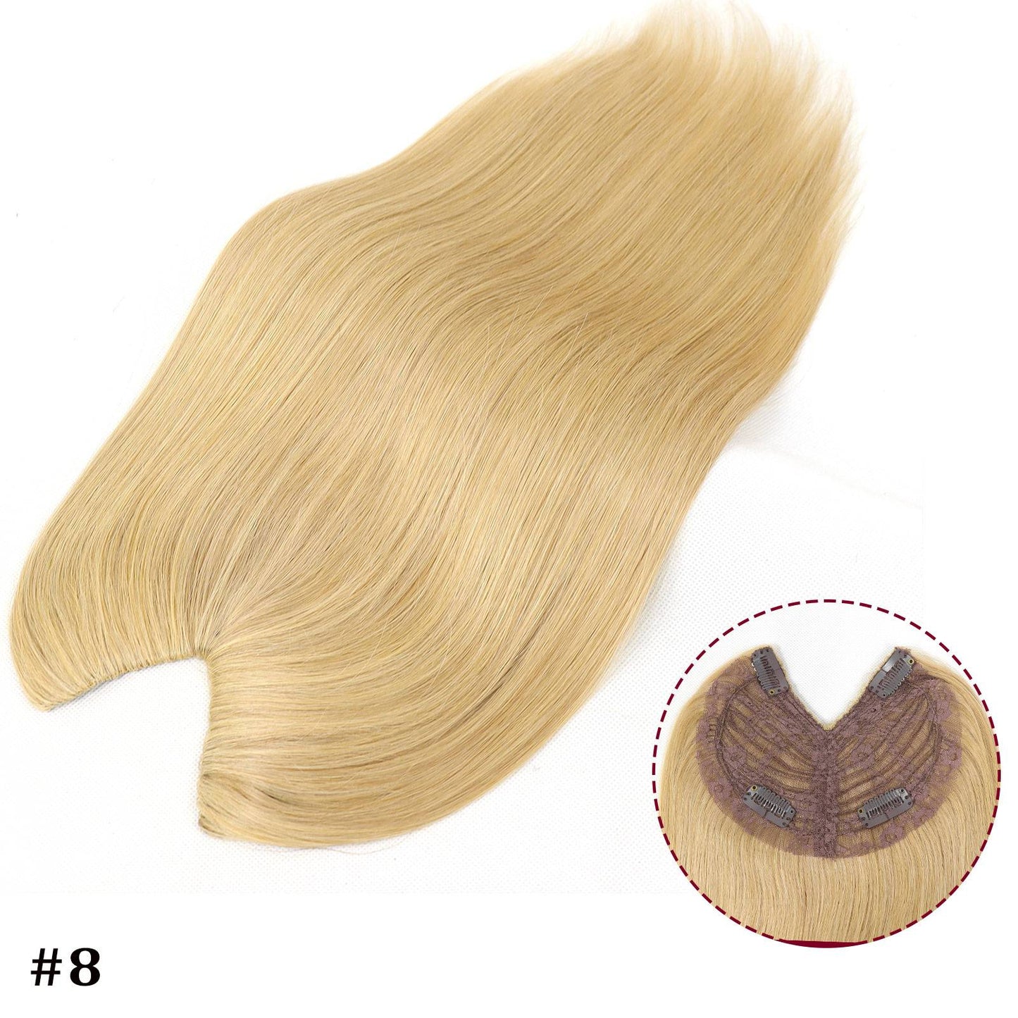 Extensões De Cabelo Humano Com Presilha Em V Para Mulheres Com Topo Invisível Castanho Loiro Destaque Para Mulheres Cabelo Liso Brasileiro Remy 16 Polegadas