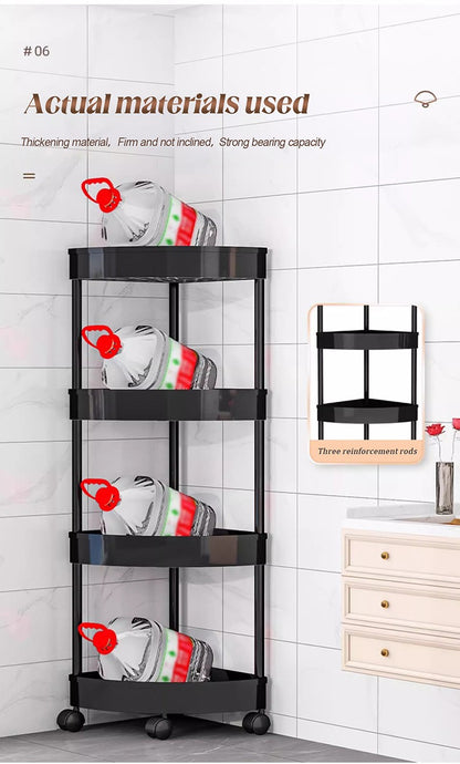 Carrinho de Armazenamento para Banheiro com Rodas, Rack de Armazenamento para Cozinha, Sala de Estar, Alta Capacidade de Carga, Acessórios para Casa