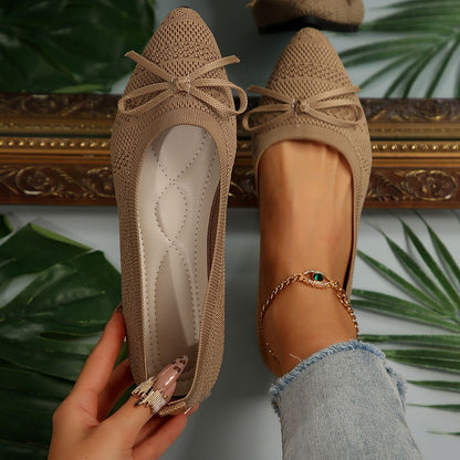 Summer 2024 New Style Pointed Toe Shallow Mouth Breathable Comfortable Casual Flats Shoes Wear-resistant Non-slip Loafers Women