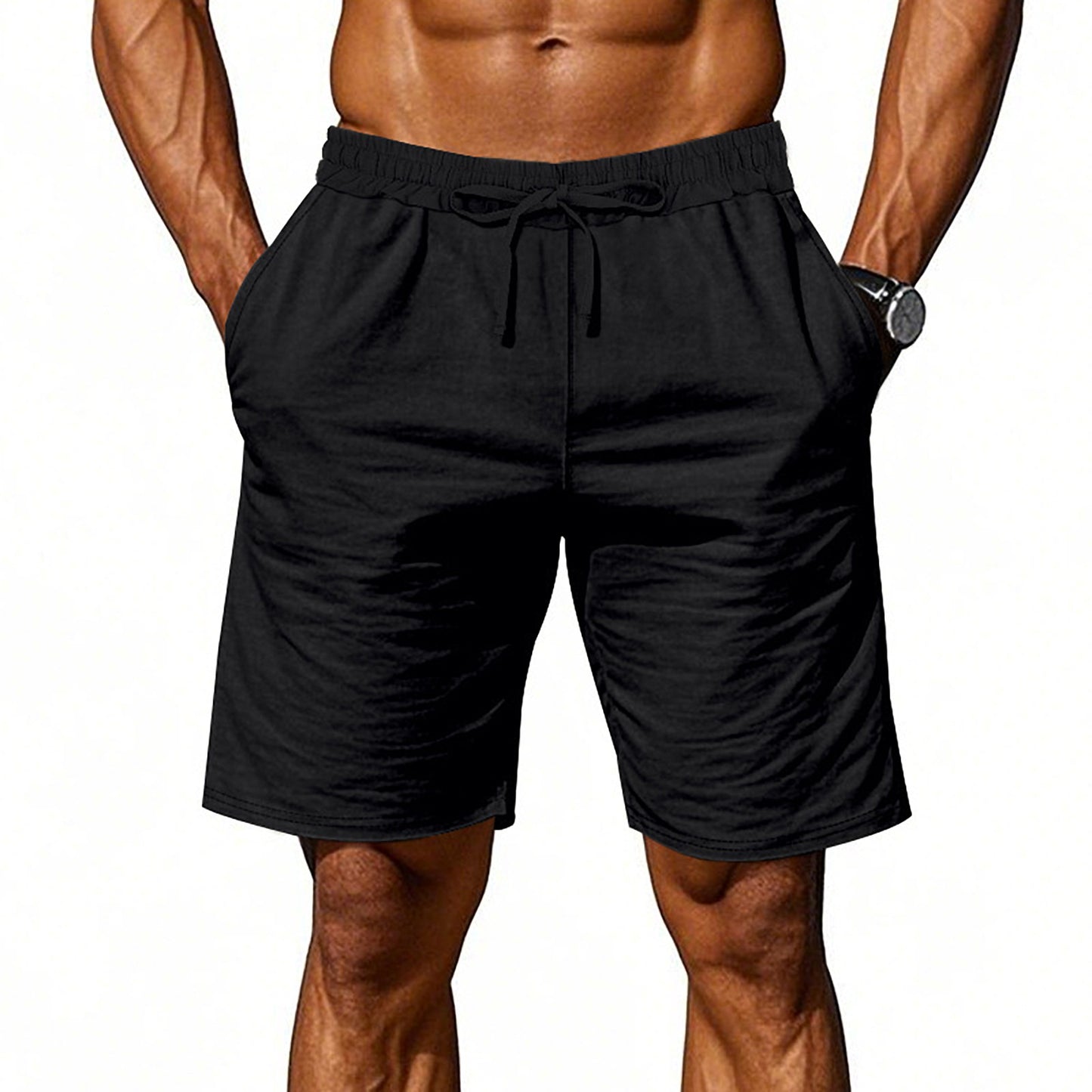 2024 New Men'S Cotton Linen Shorts Pants Male Summer Breathable Solid Color Linen Short Trousers Fitness Streetwear M-4xl