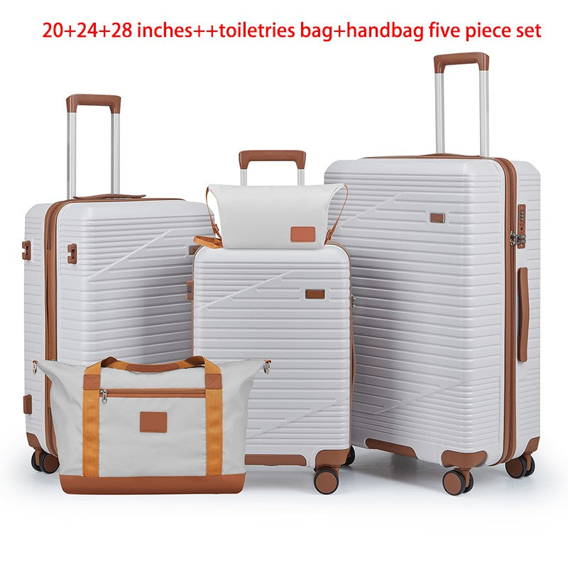 Conjunto de Bagagem de 20/24/28 Polegadas, 5 Peças de Bagagem ABS com Nécessaire e Bolsa de Mão Leve 2,6KG para Viagens em Família e Férias